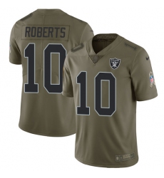 Youth Nike Oakland Raiders #10 Seth Roberts Limited Olive 2017 Salute to Service NFL Jersey
