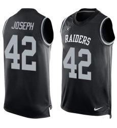 Men's Nike Oakland Raiders #42 Karl Joseph Limited Black Player Name & Number Tank Top NFL Jersey