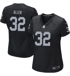 Women's Nike Oakland Raiders #32 Marcus Allen Game Black Team Color NFL Jersey
