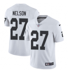 Men's Nike Oakland Raiders #27 Reggie Nelson White Vapor Untouchable Limited Player NFL Jersey
