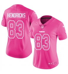 Women's Nike Oakland Raiders #83 Ted Hendricks Limited Pink Rush Fashion NFL Jersey