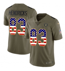 Youth Nike Oakland Raiders #83 Ted Hendricks Limited Olive/USA Flag 2017 Salute to Service NFL Jersey