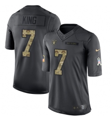 Youth Nike Oakland Raiders #7 Marquette King Limited Black 2016 Salute to Service NFL Jersey