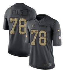 Men's Nike Oakland Raiders #78 Justin Ellis Limited Black 2016 Salute to Service NFL Jersey