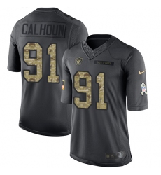 Men's Nike Oakland Raiders #91 Shilique Calhoun Limited Black 2016 Salute to Service NFL Jersey