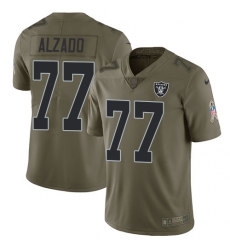 Youth Nike Oakland Raiders #77 Lyle Alzado Limited Olive 2017 Salute to Service NFL Jersey