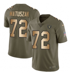 Youth Nike Oakland Raiders #72 John Matuszak Limited Olive/Gold 2017 Salute to Service NFL Jersey