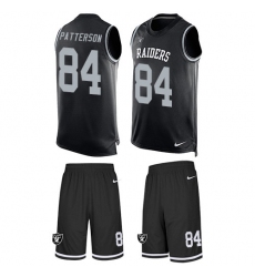 Men's Nike Oakland Raiders #84 Cordarrelle Patterson Limited Black Tank Top Suit NFL Jersey