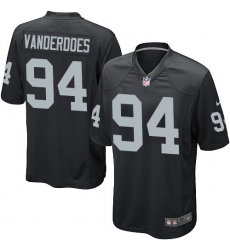 Men's Nike Oakland Raiders #94 Eddie Vanderdoes Game Black Team Color NFL Jersey