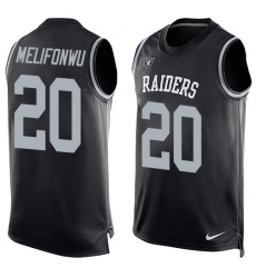 Men's Nike Oakland Raiders #20 Obi Melifonwu Limited Black Player Name & Number Tank Top NFL Jersey