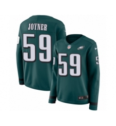 Women's Nike Philadelphia Eagles #59 Seth Joyner Limited Green Therma Long Sleeve NFL Jersey