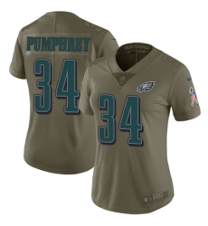 Women's Nike Philadelphia Eagles #34 Donnel Pumphrey Limited Olive 2017 Salute to Service NFL Jersey