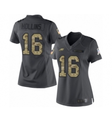 Women's Philadelphia Eagles #16 Mack Hollins Limited Black 2016 Salute to Service Football Jersey