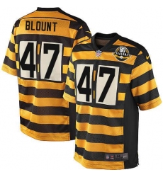 Men's Nike Pittsburgh Steelers #47 Mel Blount Limited Yellow/Black Alternate 80TH Anniversary Throwback NFL Jersey