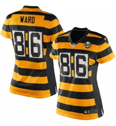 Women's Nike Pittsburgh Steelers #86 Hines Ward Limited Yellow/Black Alternate 80TH Anniversary Throwback NFL Jersey