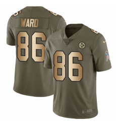 Youth Nike Pittsburgh Steelers #86 Hines Ward Limited Olive/Gold 2017 Salute to Service NFL Jersey