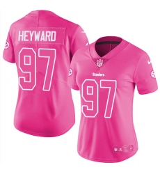 Women's Nike Pittsburgh Steelers #97 Cameron Heyward Limited Pink Rush Fashion NFL Jersey