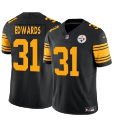 Men's Pittsburgh Steelers #31 Daijun Edwards Black 2024 F.U.S.E. Color Rush Limited Football Stitched Jersey Men's Pittsburgh Steelers #31 Daijun Edwards Black 2024 F.U.S.E. Color Rush Limited Football Stitched Jersey