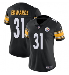 Women's Pittsburgh Steelers #31 Daijun Edwards 2024 Black Vapor Stitched Jersey(Run Small) Women's Pittsburgh Steelers #31 Daijun Edwards 2024 Black Vapor Stitched Jersey(Run Small)
