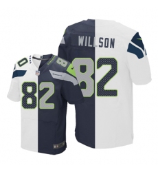 Men's Nike Seattle Seahawks #82 Luke Willson Elite Navy/White Split Fashion NFL Jersey