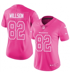 Women's Nike Seattle Seahawks #82 Luke Willson Limited Pink Rush Fashion NFL Jersey