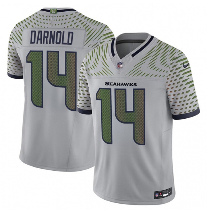 Men's Seattle Seahawks #14 Sam Darnold Gray 2025 F.U.S.E. “Rivalries” Vapor Untouchable Limited Football Stitched Jersey