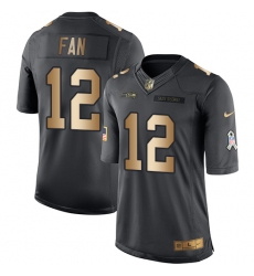 Youth Nike Seattle Seahawks 12th Fan Limited Black/Gold Salute to Service NFL Jersey