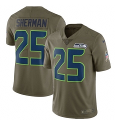 Men's Nike Seattle Seahawks #25 Richard Sherman Limited Olive 2017 Salute to Service NFL Jersey