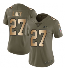 Women's Nike Seattle Seahawks #27 Eddie Lacy Limited Olive/Gold 2017 Salute to Service NFL Jersey