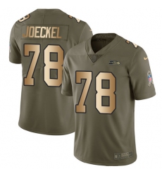 Men's Nike Seattle Seahawks #78 Luke Joeckel Limited Olive/Gold 2017 Salute to Service NFL Jersey