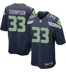 Men's Nike Seattle Seahawks #33 Tedric Thompson Game Steel Blue Team Color NFL Jersey