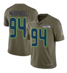 Youth Nike Seattle Seahawks #94 Malik McDowell Limited Olive 2017 Salute to Service NFL Jersey