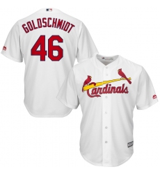 Men's St. Louis Cardinals #46 Paul Goldschmidt Majestic White Home Official Cool Base Player Jersey