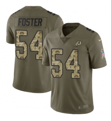Men's Nike Washington Redskins #54 Mason Foster Limited Olive/Camo 2017 Salute to Service NFL Jersey