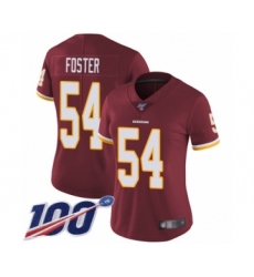 Women's Washington Redskins #54 Mason Foster Burgundy Red Team Color Vapor Untouchable Limited Player 100th Season Football Jersey