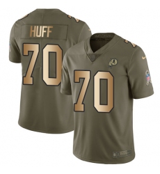 Men's Nike Washington Redskins #70 Sam Huff Limited Olive/Gold 2017 Salute to Service NFL Jersey