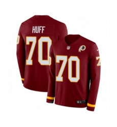 Youth Nike Washington Redskins #70 Sam Huff Limited Burgundy Therma Long Sleeve NFL Jersey