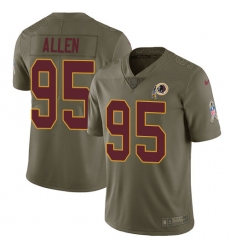 Youth Nike Washington Redskins #95 Jonathan Allen Limited Olive 2017 Salute to Service NFL Jersey
