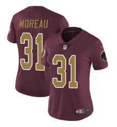 Women's Nike Washington Redskins #31 Fabian Moreau Burgundy Red/Gold Number Alternate 80TH Anniversary Vapor Untouchable Limited Player NFL Jersey
