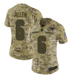 Women's Nike New England Patriots #6 Ryan Allen Limited Camo 2018 Salute to Service NFL Jersey