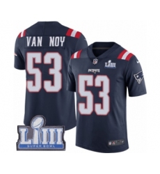 Men's Nike New England Patriots #53 Kyle Van Noy Limited Navy Blue Rush Vapor Untouchable Super Bowl LIII Bound NFL Jersey