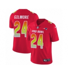 Men's Nike New England Patriots #24 Stephon Gilmore Limited Red AFC 2019 Pro Bowl NFL Jersey