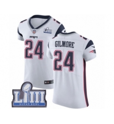 Men's Nike New England Patriots #24 Stephon Gilmore White Vapor Untouchable Elite Player Super Bowl LIII Bound NFL Jersey