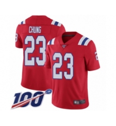 Men's New England Patriots #23 Patrick Chung Red Alternate Vapor Untouchable Limited Player 100th Season Football Jersey