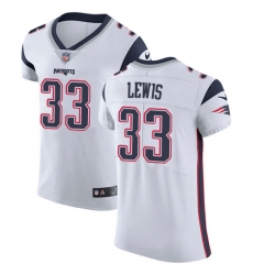 Men's Nike New England Patriots #33 Dion Lewis White Vapor Untouchable Elite Player NFL Jersey