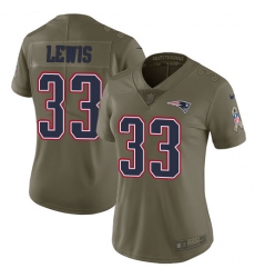 Women's Nike New England Patriots #33 Dion Lewis Limited Olive 2017 Salute to Service NFL Jersey