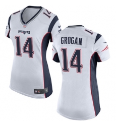 Women's Nike New England Patriots #14 Steve Grogan Game White NFL Jersey