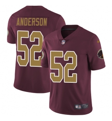 Men's Nike Washington Redskins #52 Ryan Anderson Burgundy Red/Gold Number Alternate 80TH Anniversary Vapor Untouchable Limited Player NFL Jersey