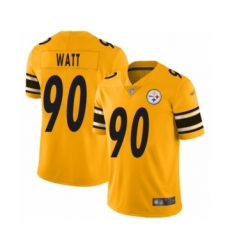 Youth Pittsburgh Steelers #90 T. J. Watt Limited Gold Inverted Legend Football Jersey Youth Pittsburgh Steelers #90 T. J. Watt Limited Gold Inverted Legend Football Jersey