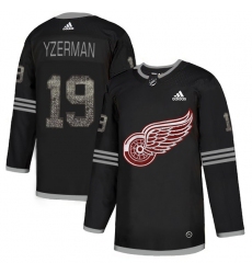 Men's Adidas Detroit Red Wings #19 Steve Yzerman Black Authentic Classic Stitched NHL Jersey